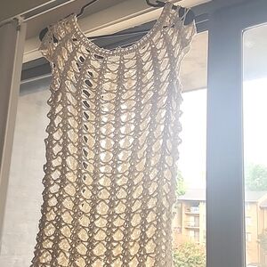Crochet 100% Cotton Shell Cover Up Dress